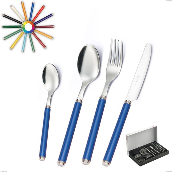 30-Piece Cutlery Set from Linea in Panoramic Packaging, Polished 18/10 Stainless Steel (AISI304), Acrylic Handles
