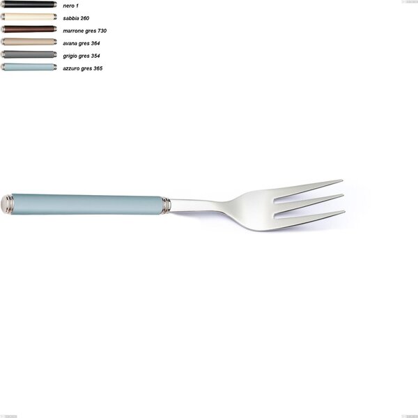 Stoneware Line Serving Fork, 18/10 AISI 304 Stainless Steel with Acrylic Handles, Length 238 mm, Linea Gres