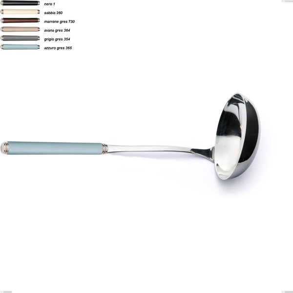 Stoneware Line Ladle, 18/10 AISI 304 Stainless Steel with Acrylic Handles, Length 273 mm Name: Linea Gres