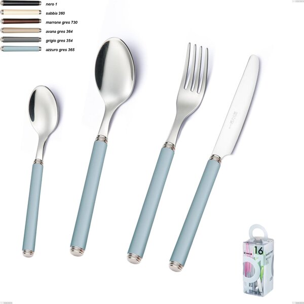 You&Me 16-Piece Cutlery Set Linea Gres, Stainless Steel 18/10 AISI 304 with Acrylic Handles