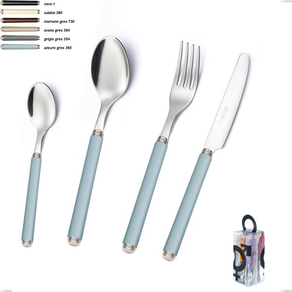 You&Me 24 Pieces Cutlery Set Linea Gres, Stainless Steel 18/10 AISI 304 with Acrylic Handles