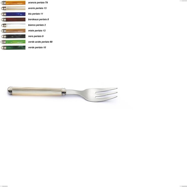 Pearl Line Dessert Fork, Stainless Steel 18/10 (AISI304) length 155 mm, ABS handle with double ring, dishwasher safe