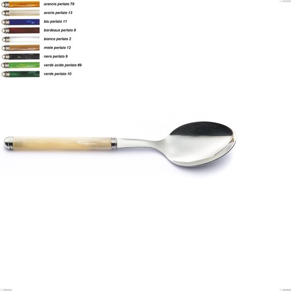 Pearl Line Serving Spoon, Stainless Steel 18/10 (AISI304) Length 238 mm, ABS Handle with Double Ring, Dishwasher Safe