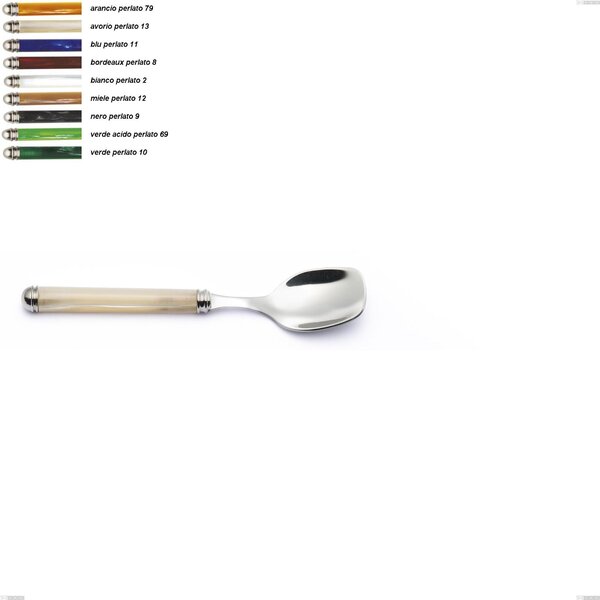 Pearl Line Ice Cream Spoon, 18/10 Stainless Steel (AISI304) Length 151 mm ABS Handle with Double Ring, Dishwasher Safe