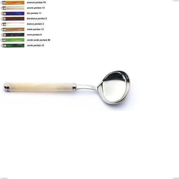 Pearl Line Spoon for Sauce, Stainless Steel 18/10 (AISI304) Handle in ABS with Double Ring, Dishwasher Safe, Length 200 mm