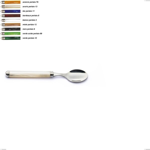 Pearl Line Moka Spoon, Stainless Steel 18/10 (AISI304) Length 140 mm, ABS Handle with Double Collar, Dishwasher Safe