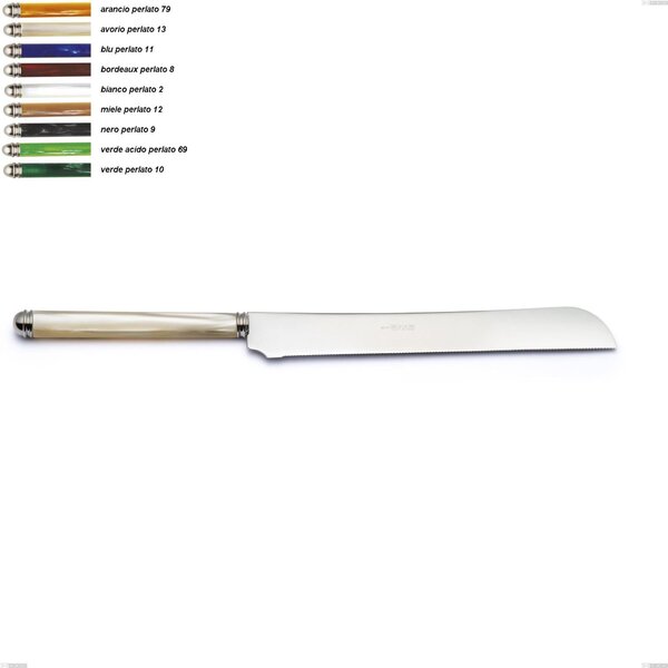 Panettone Knife Pearl Line, Stainless Steel 18/10 (AISI304) Length 298 mm ABS Handle with Double Collar Dishwasher Safe