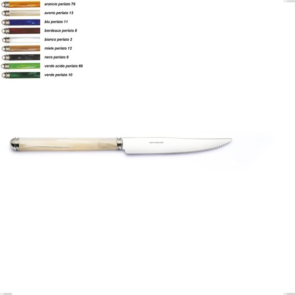 Pearl Line Steak Knife, 18/10 Stainless Steel (AISI304) Length 227 mm ABS Handle Double Collar Dishwasher Safe