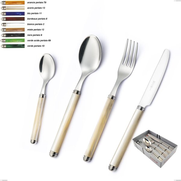16-Piece Pearl Line Cutlery Set in Display Case, Stainless Steel 18/10 (AISI304)