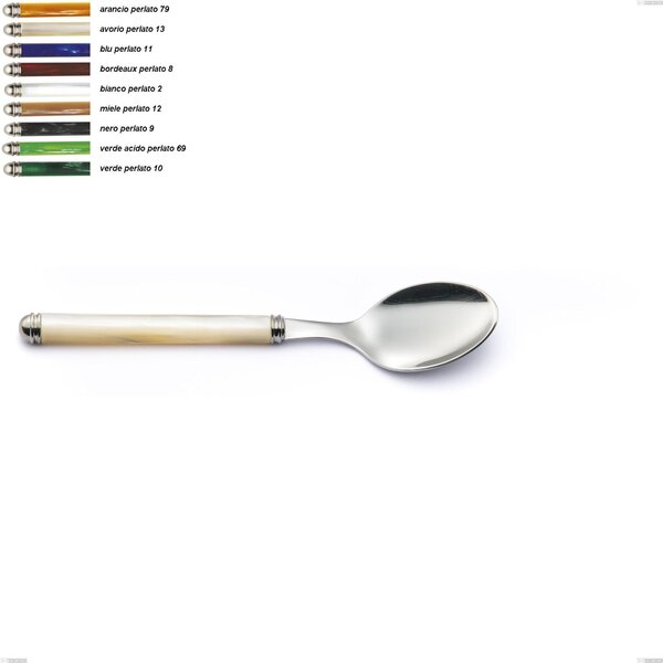 Pearl Line Table Spoon in 18.10 AISI430 Stainless Steel with Dual Ring ABS Handle Dishwasher Safe