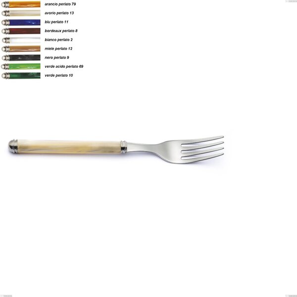 Pearl Line Table Fork in 18.10 AISI430 Stainless Steel, 210 mm Length, ABS Handle with Double Collar, Dishwasher Safe