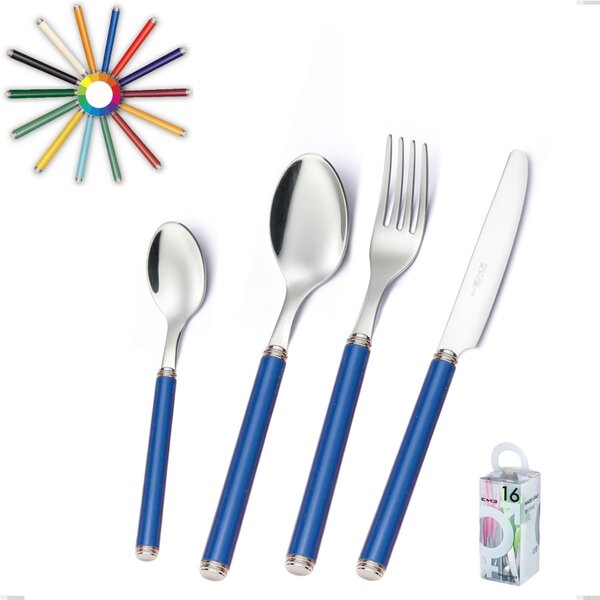 You&Me 16-Piece Cutlery Set, Polished 18/10 Stainless Steel (AISI304), Methacrylate Handles, Linea Line