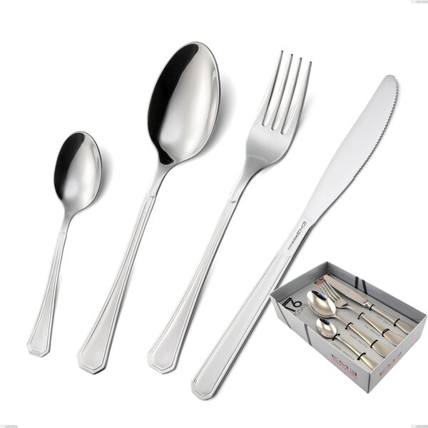 Loira 16-piece cutlery set in showcase box, economical knife, Polished Aisi 304 stainless steel, 2 mm thickness, Classic design