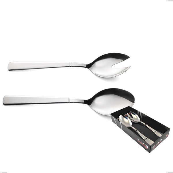 Lux 2-Piece Salad Set in Showcase Packaging, Polished AISI 304 Stainless Steel Cutlery, 2.5 mm Thickness