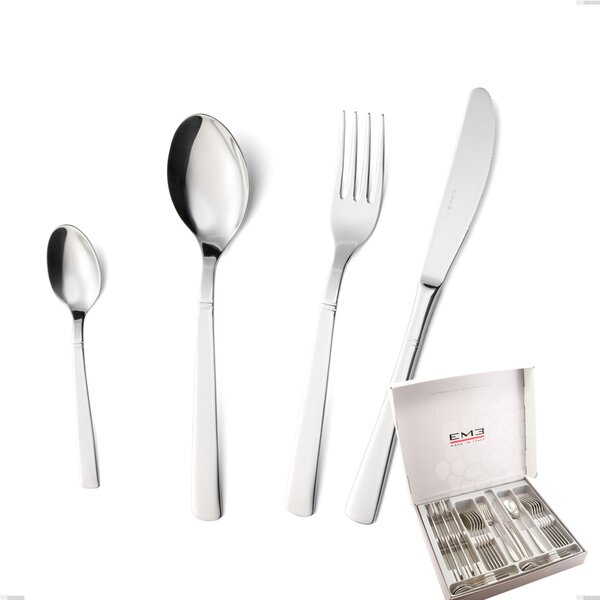 Lux 24 Piece Cutlery Set in Presentation Box, Polished AISI 304 Stainless Steel, 2.5 mm Thickness