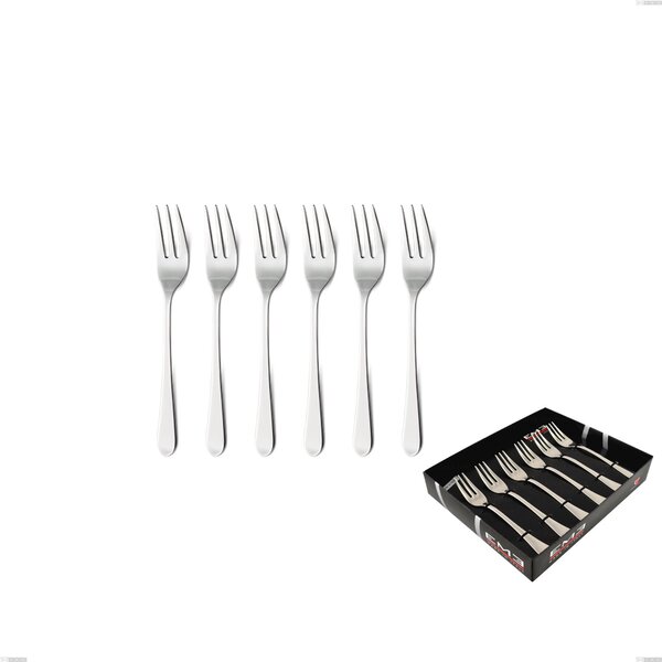 Set of 6 Lady Dessert Forks in Display Box, 18/10 (AISI304), 2.5 mm Thickness