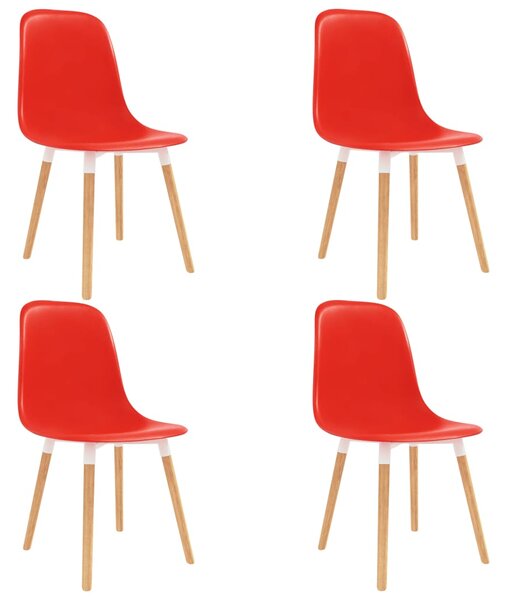 Dining Chairs 4 pcs Red Plastic