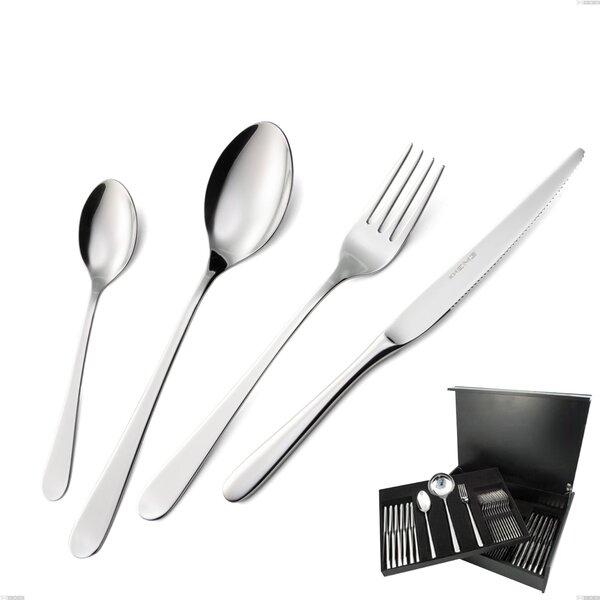 75-Piece Lady Cutlery Set in Wooden Case, 18/10 (AISI304), 2.5mm Thickness