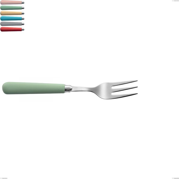 Macarons Serving Fork, 18.10 Stainless Steel, 234 mm Length, Polished Stainless Acrylic Handles