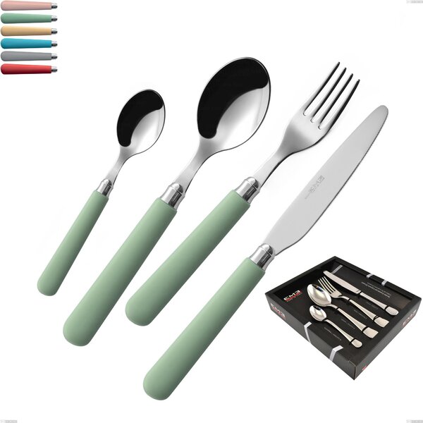 24 Piece Macarons Cutlery Set in Showcase Packaging, 18.10 Stainless Steel with Polished Acrylic Handles