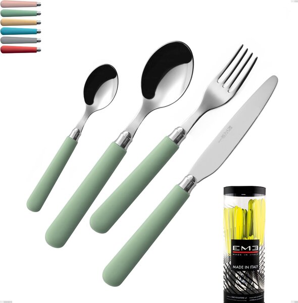 Cylinder Package Cutlery Set 24 Pieces Macarons, Stainless Steel 18.10 with Acrylic Handles Polished Stainless Steel Name: macarons