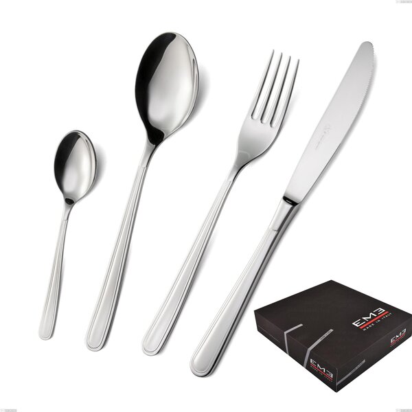 Medea 49-piece cutlery set in gift box, polished AISI 304 stainless steel, 3 mm thickness