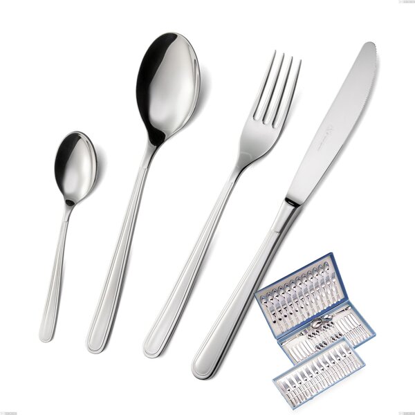 Medea 75 Piece Cutlery Set in Canteen Box, Polished AISI 304 Stainless Steel, 3 mm Thickness