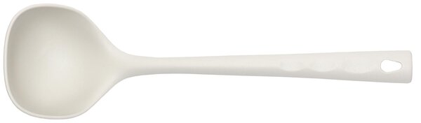 Nylon Ladle 32.5 cm Handle Length, Heat Resistant up to 210 Degrees, with Hanging Hole, Pearl Grey Colour, Suitable for Non-Stick Surfaces, Name: Swing