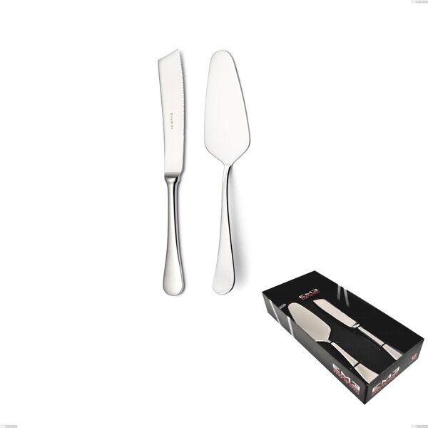 Milano Inox 18/10 2 Piece Dessert Set in Showcase Packaging, Mirror Polished 18/10 Stainless Steel (AISI304), 2.5 mm Thickness