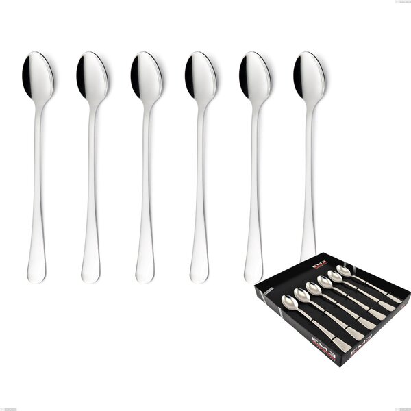 Milano Inox 18/10 Showcase Pack 6 Pieces Soda Spoons, Mirror Polished 18/10 Stainless Steel (AISI304), 2.5 mm Thickness