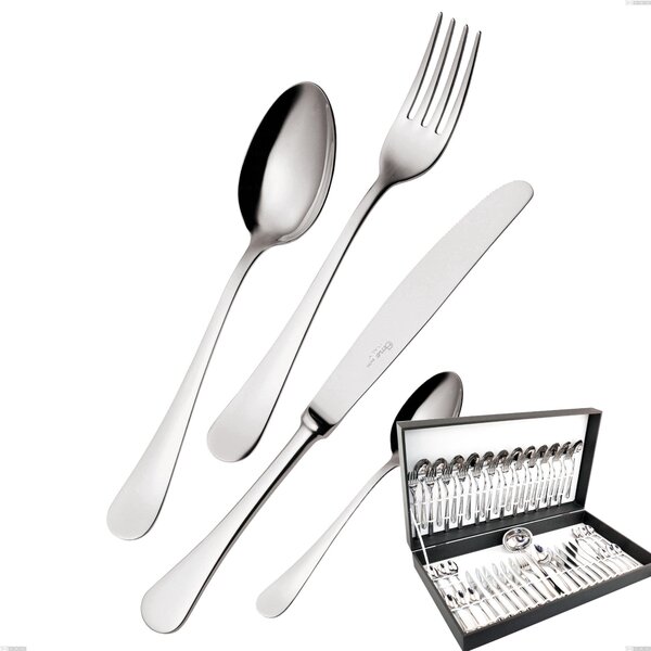 Milano inox 18/10 51-piece cutlery set, economical canteen knife, 18/10 stainless steel (AISI304) mirror polished, 2.5 mm thickness