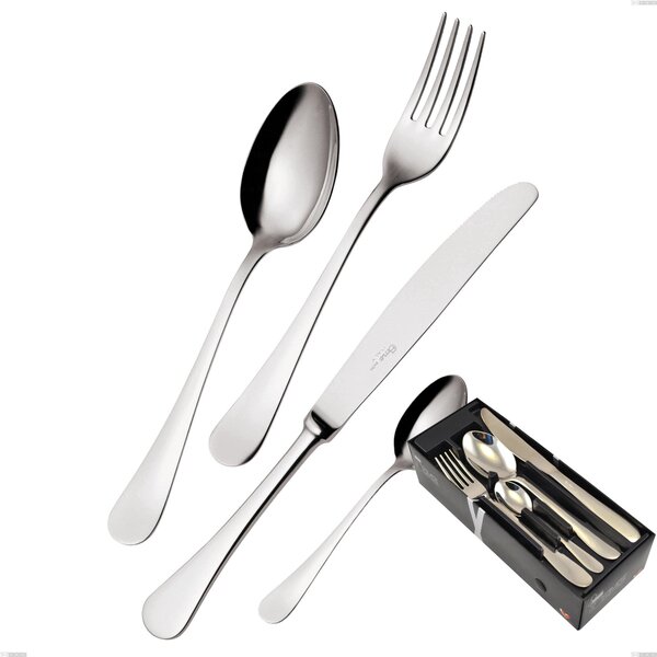 Milano inox 18/10 24 piece cutlery set, mirror-polished 18/10 stainless steel (AISI304), 2.5 mm thickness in space-saving packaging