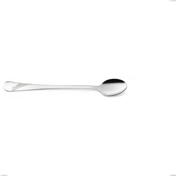 Milano Inciso Drink Spoon, 18/10 (AISI304) Polished Stainless Steel, Mirror Finish, Engraved Handle, 2.5 mm Thickness, 195 mm Length