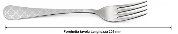 Milano Damask 4-Piece Cutlery Set in Polished 18/10 Stainless Steel 2.5mm Thickness