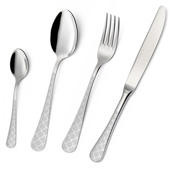 Milano Damask 4-Piece Cutlery Set in Polished 18/10 Stainless Steel 2.5mm Thickness