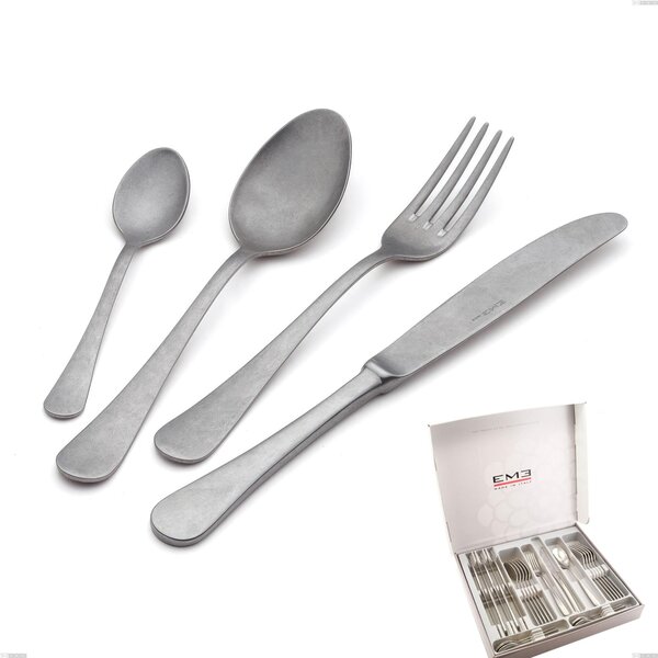 Milano Retro 24-piece cutlery set in case, Stainless steel (Aisi 304) vintage