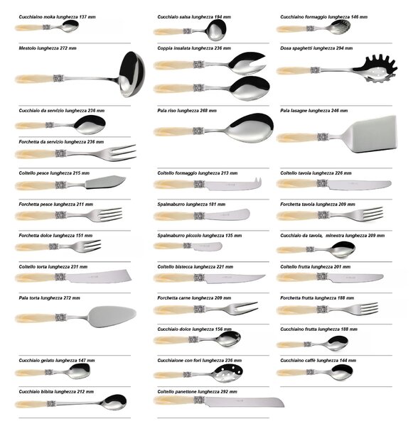 You&Me 24 Pieces Cutlery Set Mona Lisa, 18/10 AISI 304 Polished Stainless Steel with Pearl Acrylic Handle