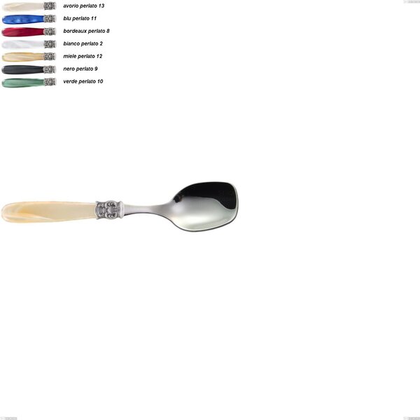 Mona Lisa Ice Cream Spoon, Polished 18/10 AISI 304 Stainless Steel with Pearl Acrylic Handle, Length 147 mm
