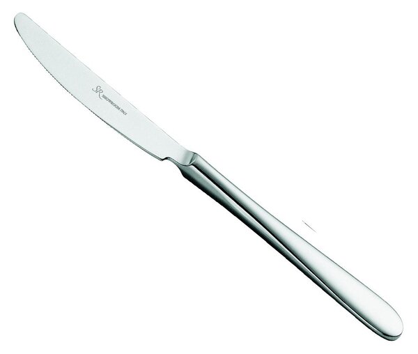 Novecento Table Knife in 18.10 AISI430 Stainless Steel, 3 mm Thickness, 215 mm Length, Polished Stainless Steel Handle, Dishwasher Safe