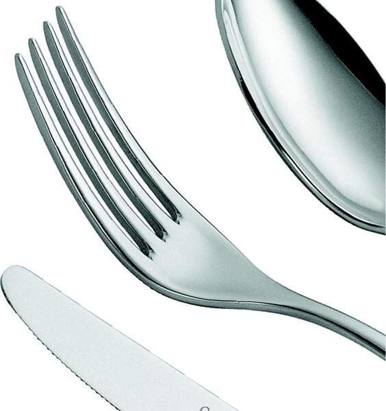 Novecento Table Fork in 18.10 AISI430 Stainless Steel, 3mm Thickness, 195 mm Length, Polished Steel Handle, Dishwasher Safe