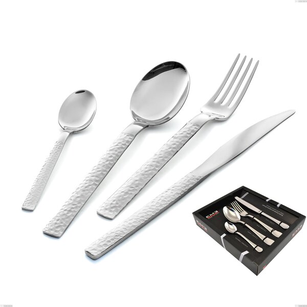 MARTE 24 Piece Cutlery Set in Polished 18/10 Stainless Steel 2.5 mm Thickness with Display Case