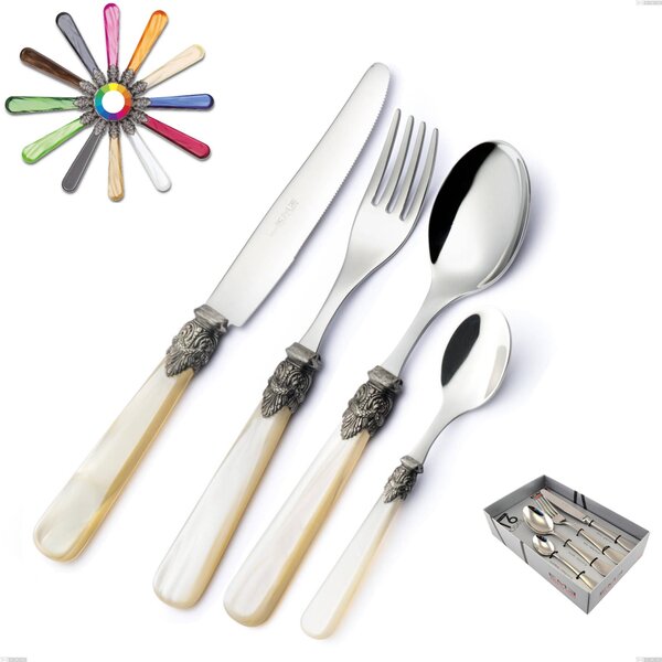 Napoleon 16-Piece Cutlery Set in Showcase Packaging, Pearl Finish, (18.10 AISI304 Stainless Steel), Methacrylate Handles