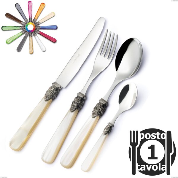 Napoleon Pearlised 1 Place Setting Cutlery, (18.10 aisi304 stainless steel), methacrylate handles