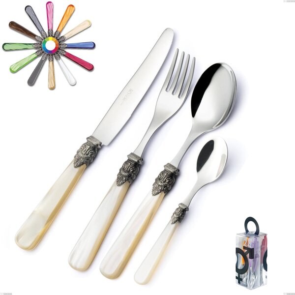 Napoleon Pearl 24-piece Cutlery Set, (18.10 aisi304 stainless steel), methacrylate handles