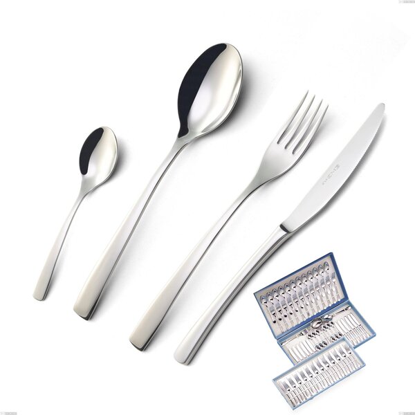 Onda 75 Piece Cutlery Set in Canteen Box, Polished Stainless Steel (Aisi 304)