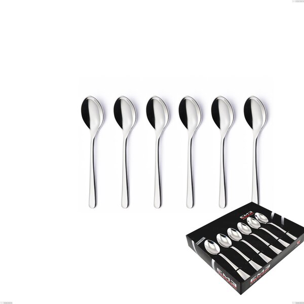 Set of 6 Opera Coffee Spoons in Showcase Packaging, Stainless Steel 18/10 (AISI304), 5.00 mm Thickness