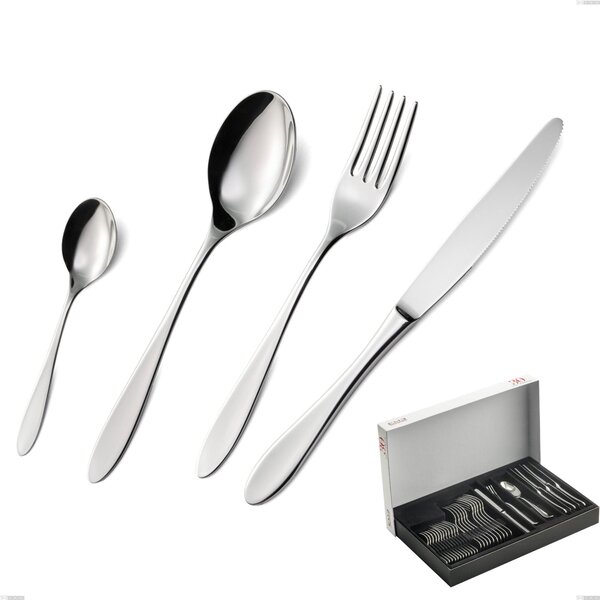 Oasi 30-piece cutlery set in panoramic packaging, Stainless Steel Aisi 304 Polished Cutlery, 2 mm thickness