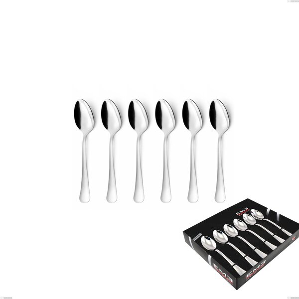 Set of 6 Oxford Coffee Spoons in Display Box, Stainless Steel 18/C (AISI430), 2.00 mm Thickness