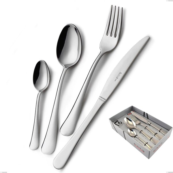 Oxford 16-Piece Cutlery Set in Showcase Packaging, Economical Knife, Stainless Steel 18/C (AISI430), 2.00 mm Thickness