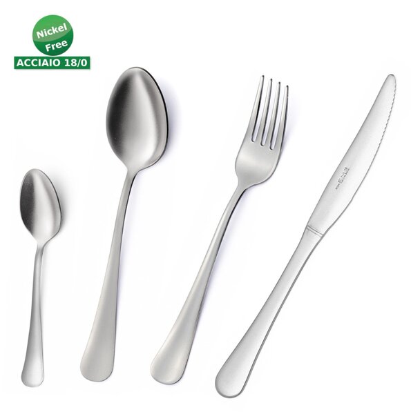 Set of 6 Oxford Sandblasted Dessert Forks in Display Box, 18/0 Stainless Steel (aisi 304) Brushed Finish, 2 mm Thickness